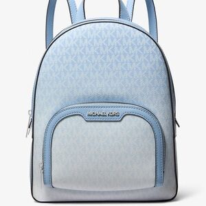 Michael Kors Jaycee Medium Ombré Signature Logo Backpack Light Sky Blue